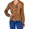 Karina Grimaldi Mariana Print Blouse In Leapord In Brown