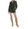 Karina Grimaldi Marie Cropped Blazer In Army In Green