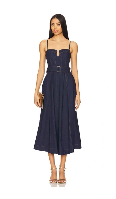 Karina Grimaldi Maverick Denim Dress In Blue
