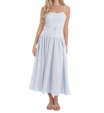 Karina Grimaldi Mavi Stripe Midi Dress In Blue Sear Sucker