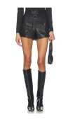 Karina Grimaldi Mona Faux Leather Mini Shorts In Black