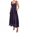 Karina Grimaldi Mora Embroidered Dress In Navy In Blue