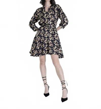 Karina Grimaldi Mora Print Mini Dress In Camo In Multi