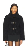 Karina Grimaldi Noelle Fur Jacket In Black