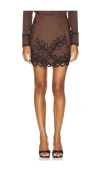 Karina Grimaldi Odile Embroidered Skirt In Chocolate