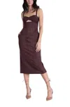 Karina Grimaldi Olivia Suede Midi Dress In Brown In Brown
