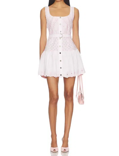 Karina Grimaldi Penelope Embroidered Mini Dress In Light Pink