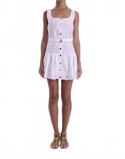 Karina Grimaldi Penelope Embroidered Mini Dress In Pink