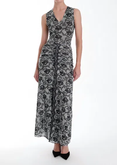 Karina Grimaldi Pilar Lace Print Maxi Dress In Black