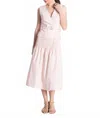Karina Grimaldi Raven Linen Midi Dress In Pink In Pink