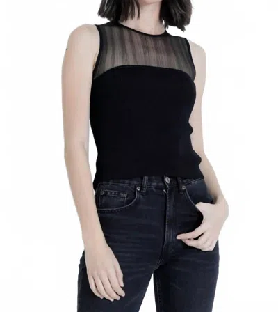 Karina Grimaldi Ruby Sleeveless Knit Top In Black