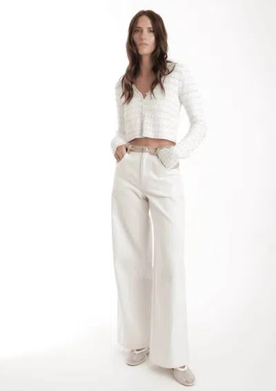 Karina Grimaldi Sami Denim Combo Pant In Winter White