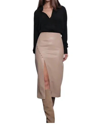Karina Grimaldi Saskia Skirt In Tan In Multi