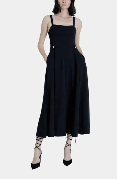 Karina Grimaldi Sawyer Midi Dress In Black
