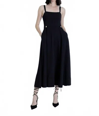 Karina Grimaldi Sawyer Midi Dress In Black In Multi