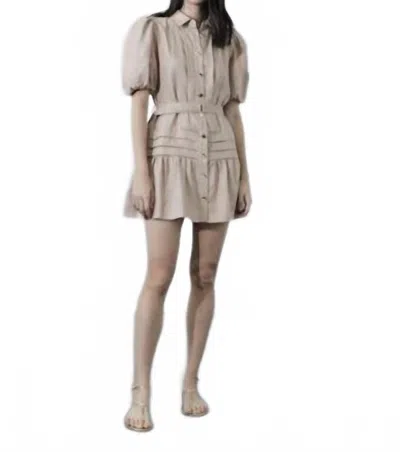 Karina Grimaldi Scarlett Mini Dress In Latte In Neutral