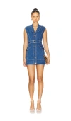 Karina Grimaldi Selena Denim Mini Dress In Ocean Blue In 海洋蓝