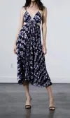 Karina Grimaldi Serena Print Dress In Black In Black