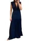 Karina Grimaldi Shimmer Maxi Dress In Navy Blue In Blue