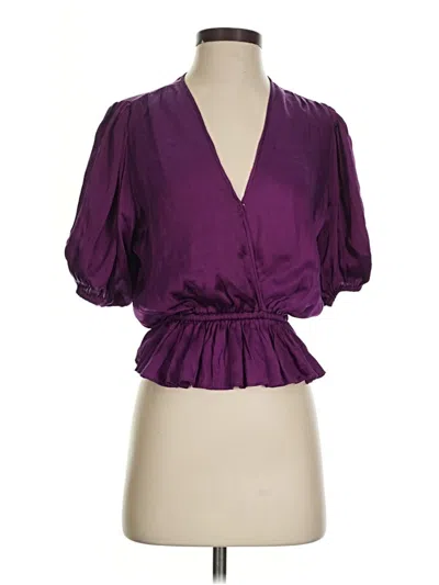 Pre-owned Karina Grimaldi Short Sleeve Blouse In Purple