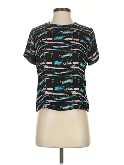 Pre-owned Karina Grimaldi Short Sleeve Top Black Keyhole Neckline Tops