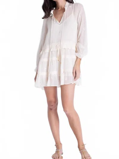 Karina Grimaldi Sienna Embroidered Mini Dress In White In Neutral