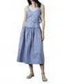 Karina Grimaldi Sleeveless Midi Dress In Steel Grey In Blue