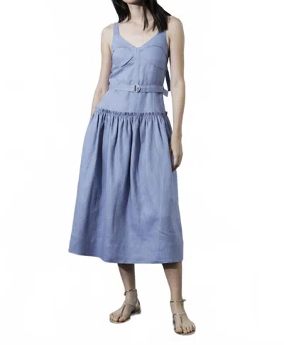 Karina Grimaldi Sleeveless Midi Dress In Steel Grey In Blue