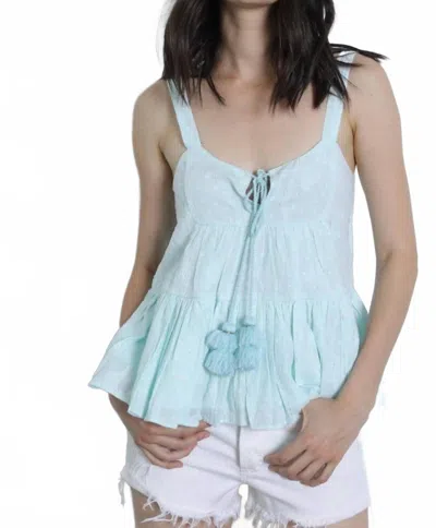 Karina Grimaldi Sleeveless Ruffle Top In Mint In Green