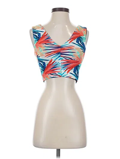 Karina Grimaldi Sleeveless Top Blue Halter Neckline Tops