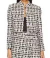 Karina Grimaldi Sophie Tweet Jacket In Tweed Combo In White