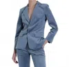 Karina Grimaldi Stella Corduroy Blazer In Stone In Blue