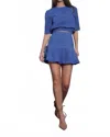 Karina Grimaldi Suede Mini Skirt In Blue In Blue