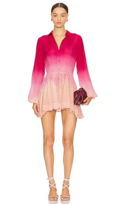 Karina Grimaldi Tatum Dress In Pink Ombre