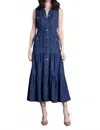 Karina Grimaldi Triana Denim Midi Dress In Blue In Blue