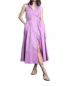 Karina Grimaldi Trinidad Button-front Midi Dress In Lavender In Purple