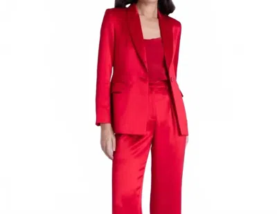 Karina Grimaldi Veronica Suede Blazer In Burgundy In Red