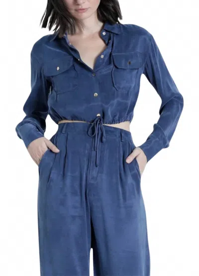 Karina Grimaldi Willa Solid Top In Navy In Blue
