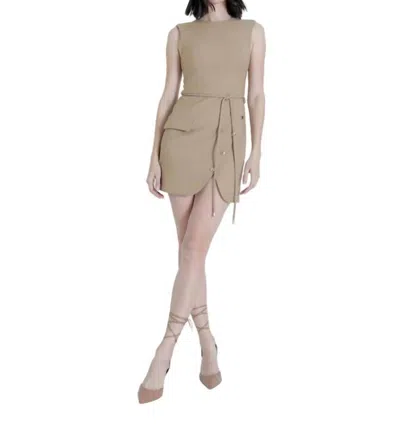 Karina Grimaldi Zara Mini Dress In Camel In Neutral