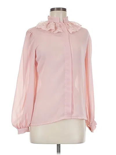 Pre-owned Karina Long Sleeve Blouse In Pink