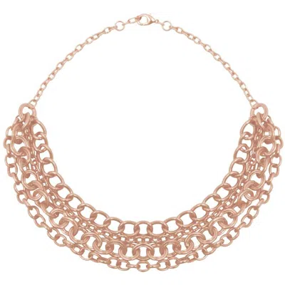 Karine Sultan 4 Tier Chain Necklace In Rose Gold In Transparent