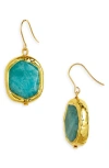 Karine Sultan Amazonite Drop Earrings In Gold