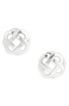 Karine Sultan Arabesque Stud Earrings In Silver