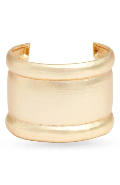 Karine Sultan Architectural Dome Wide Cuff In Brown