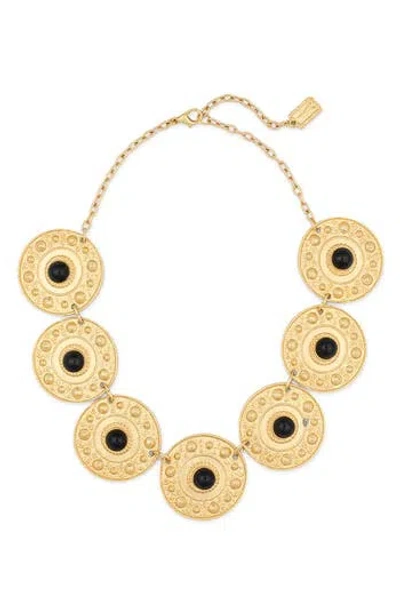Karine Sultan Baroque Coin Statement Necklace In Gold