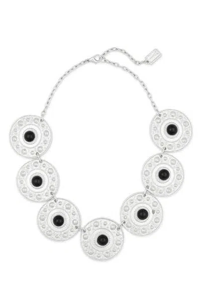 Karine Sultan Baroque Coin Statement Necklace In Metallic