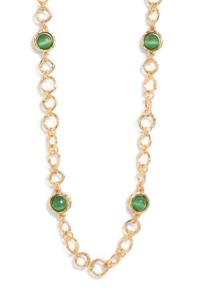 Karine Sultan Bead Station Necklace In Gold