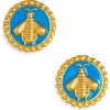 Karine Sultan Bee Coin Stud Earrings In Blue