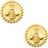 Karine Sultan Bee Coin Stud Earrings In Gold