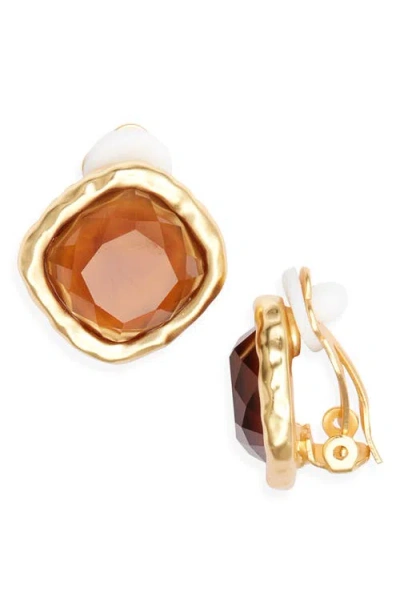 Karine Sultan Bezel Clip-on Earrings In Multi